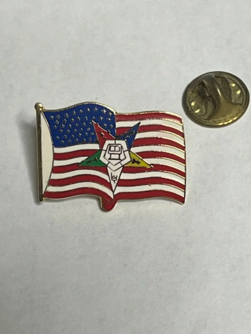 VTG Order of the Eastern Star (OES) Freemason Patriotic Lapel Hat Vest Bag Pin